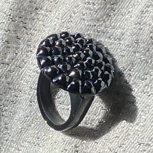black plastic textured ring